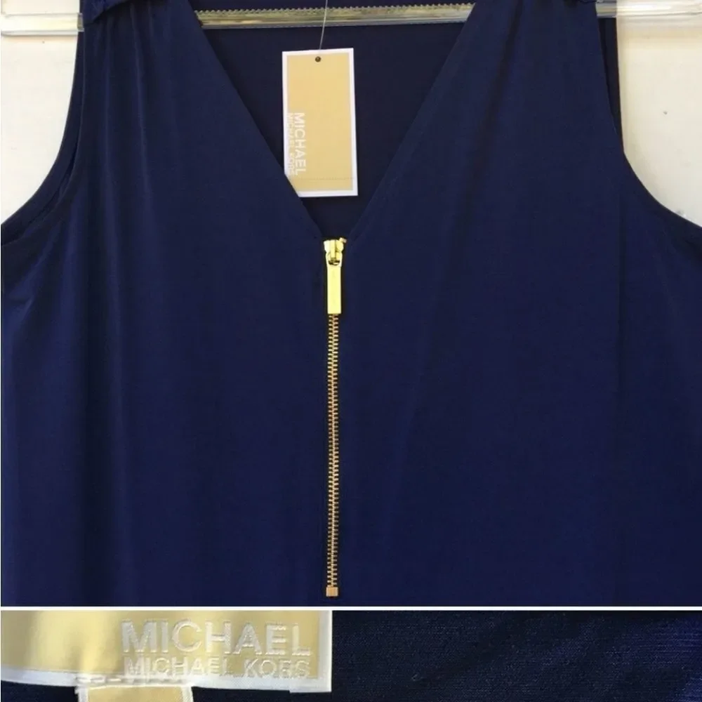 Michael Kors Women’s Blue Zip Front Mini Dress M - Picture 6 of 9